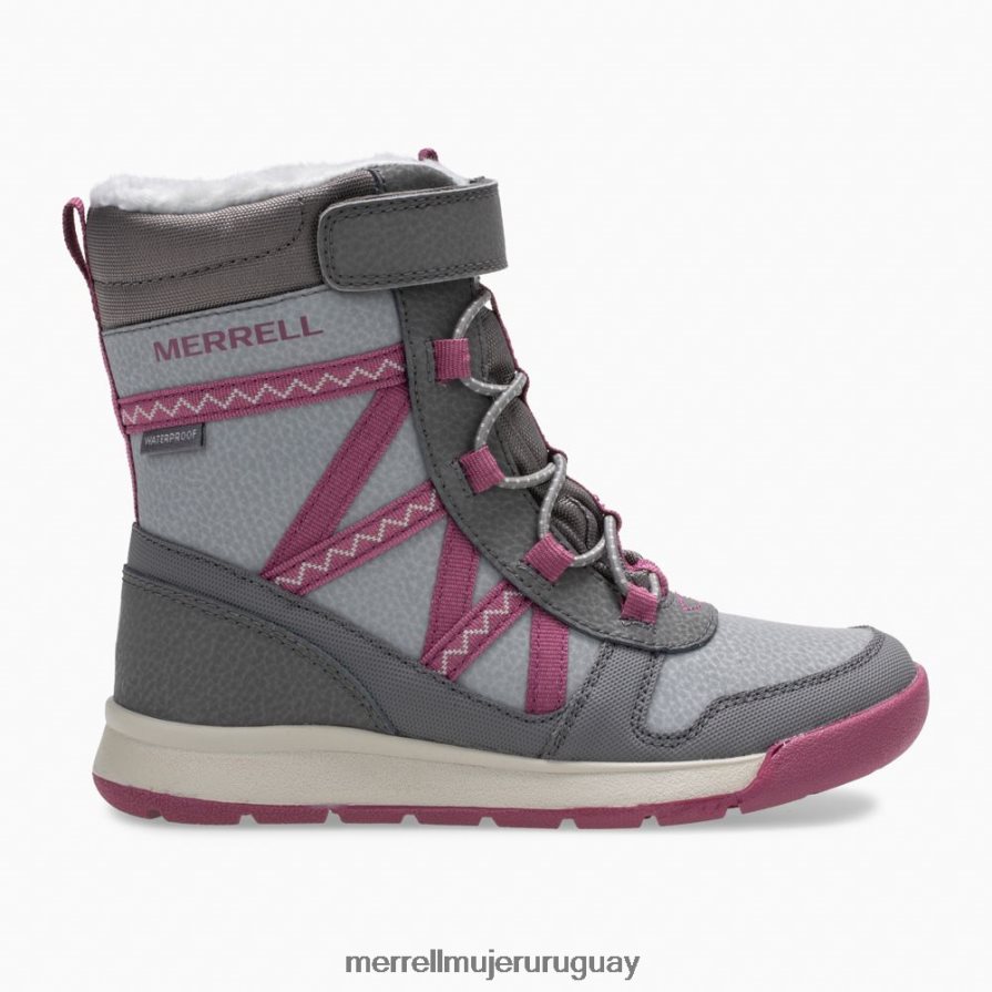 Merrell Bota impermeable Snow Crush 2.0 (mk163129k) zapatos JPDRFN1506 gris/baya niños