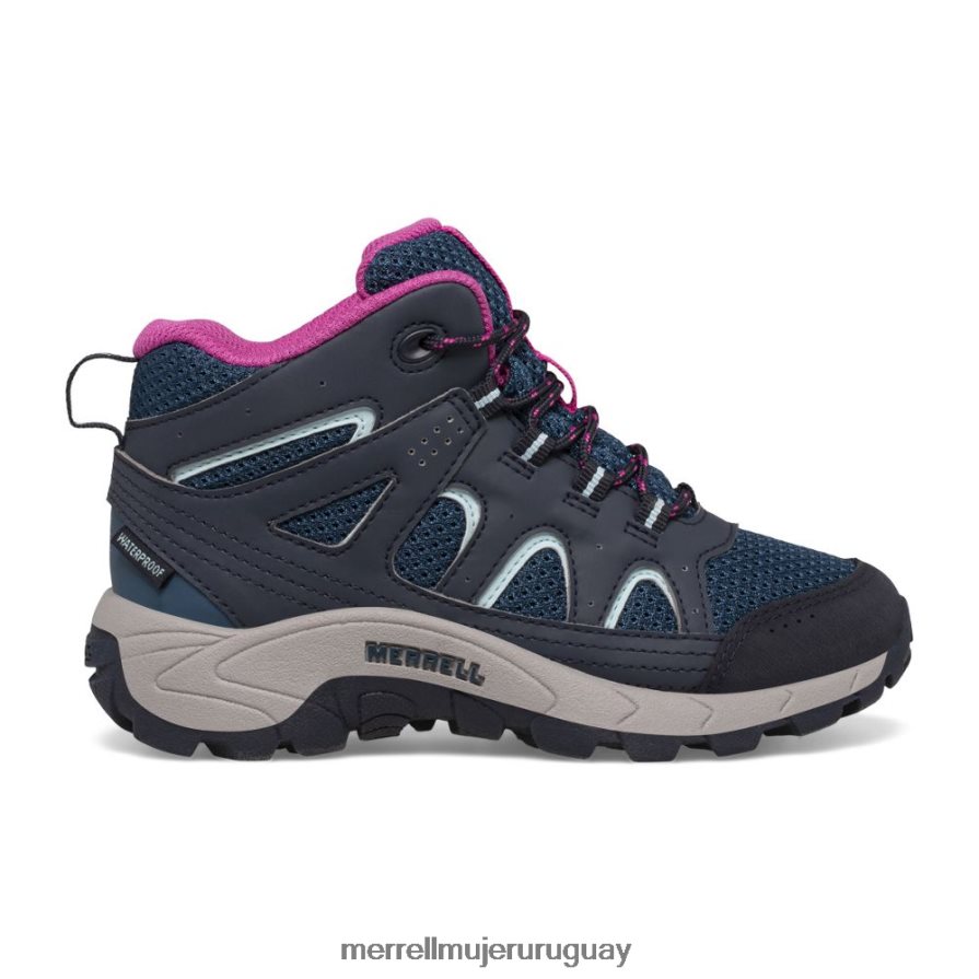 Merrell Bota impermeable con cordones Oakcreek (mk166227) zapatos JPDRFN1443 azul marino/turquesa/fucsia niños