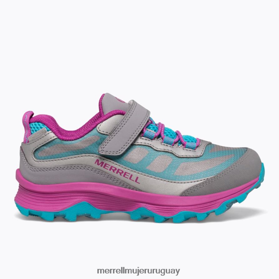 Merrell Moab velocidad baja aire acondicionado impermeable (mk165211) zapatos JPDRFN1362 gris/plata/turquesa niños