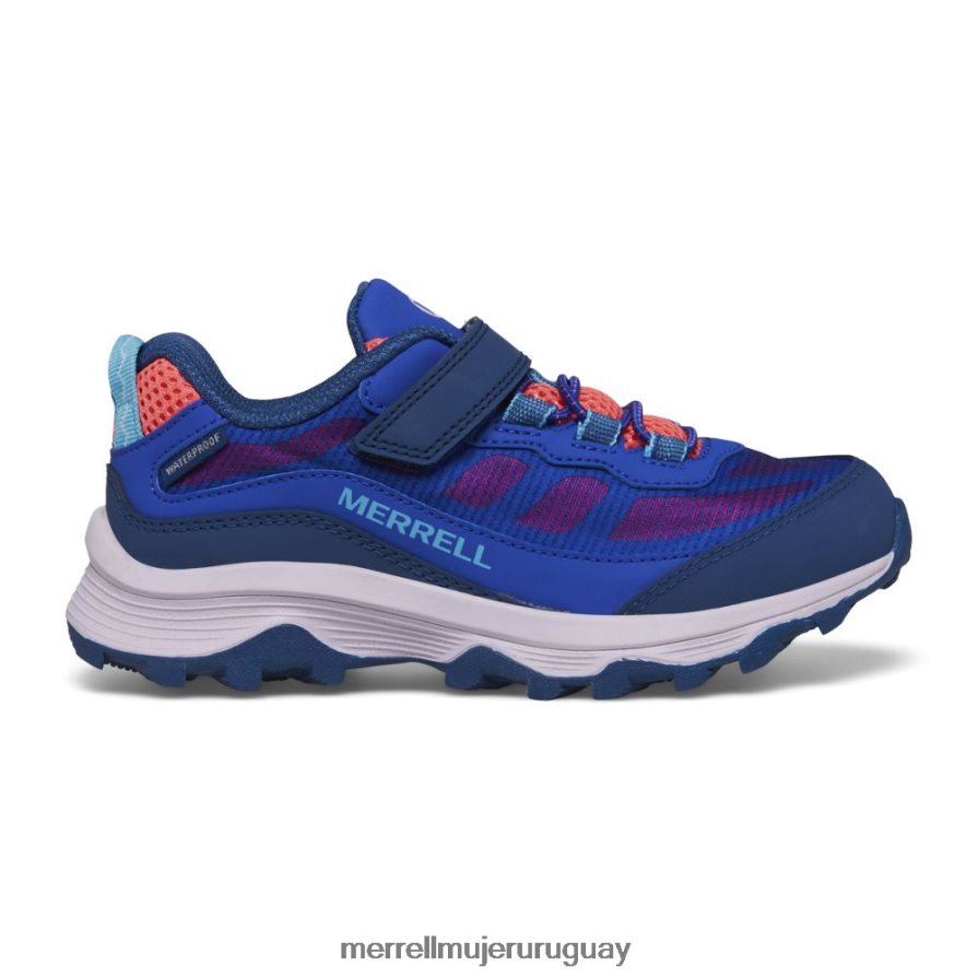 Merrell Moab velocidad baja aire acondicionado impermeable (mk166989) zapatos JPDRFN1364 azul/baya/turco niños