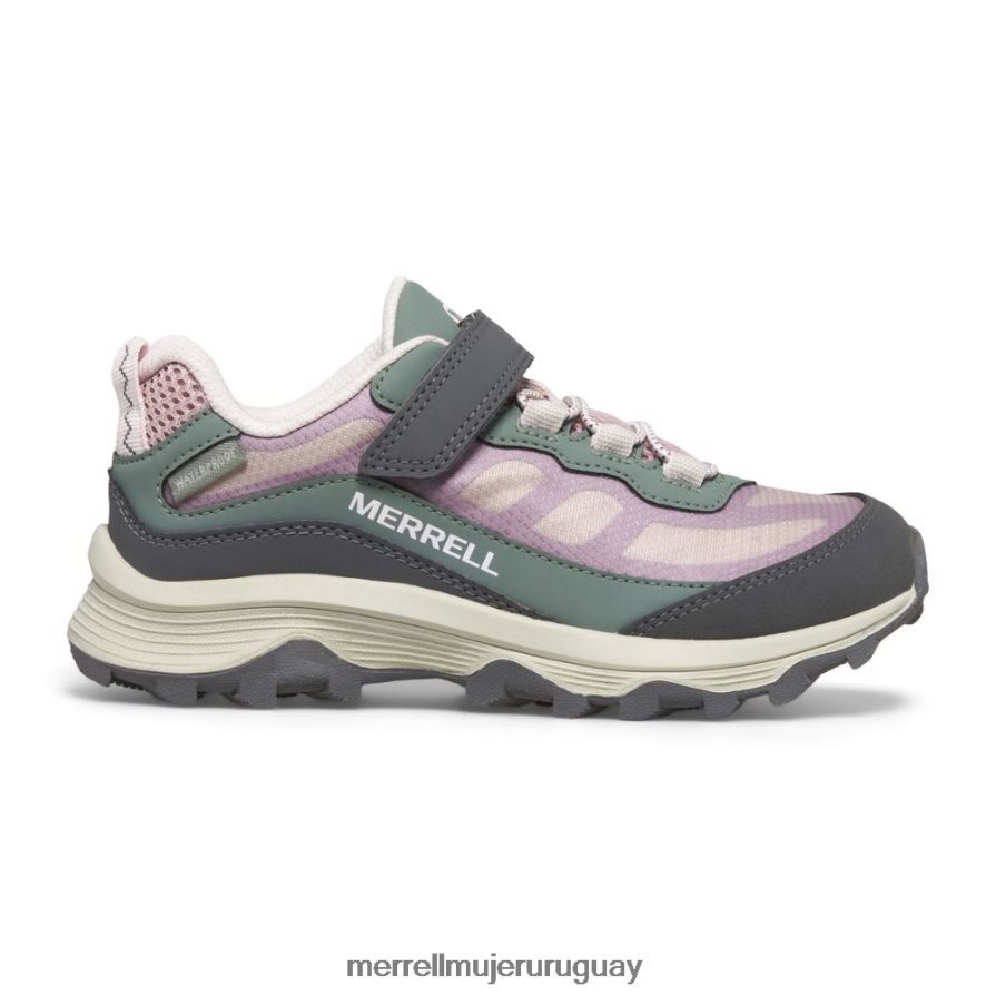 Merrell Moab velocidad baja aire acondicionado impermeable (mk167235) zapatos JPDRFN1361 rosa polvoriento/oliva niños