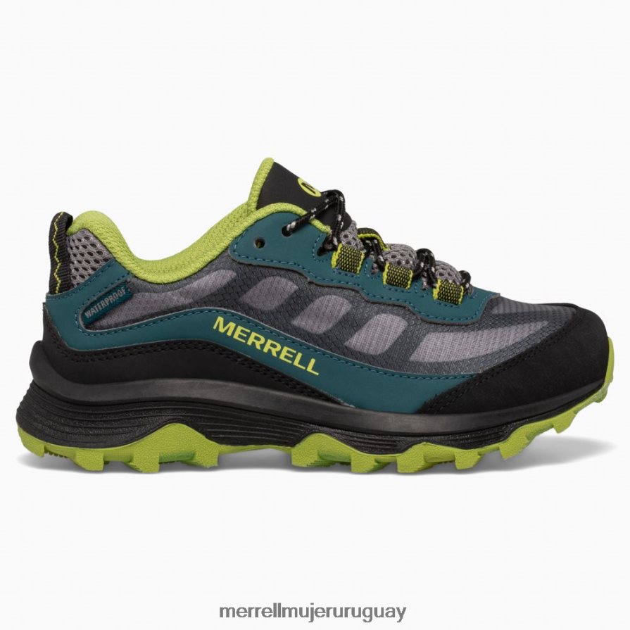 Merrell Moab velocidad baja impermeable (mk266264) zapatos JPDRFN1370 verde intenso/negro niños