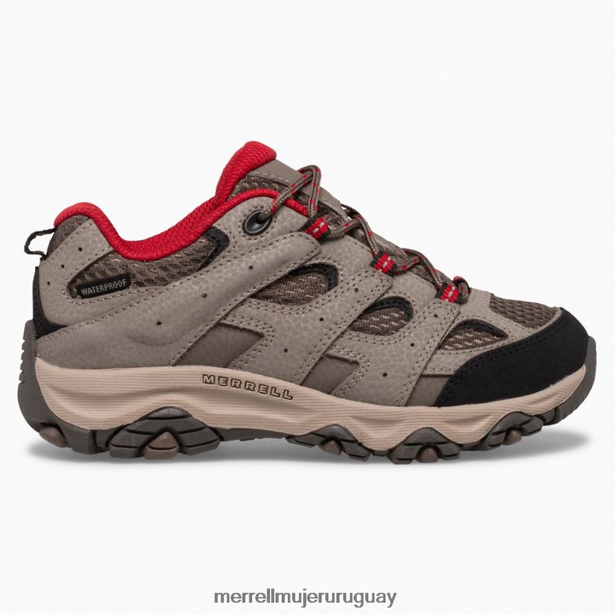 Merrell Zapatilla deportiva impermeable con cordones bajos moab 3 (mk265705) zapatos JPDRFN1478 roca roja niños