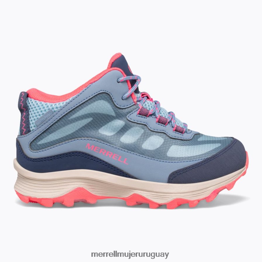 Merrell moab speed mid impermeable (mk165213) zapatos JPDRFN1382 azul polvoriento/coral niños