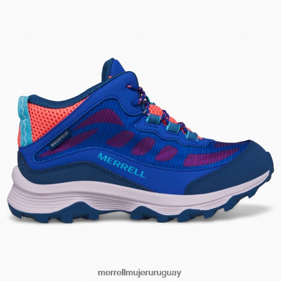 Merrell moab speed mid impermeable (mk166990) zapatos JPDRFN1379 azul/baya/turco niños