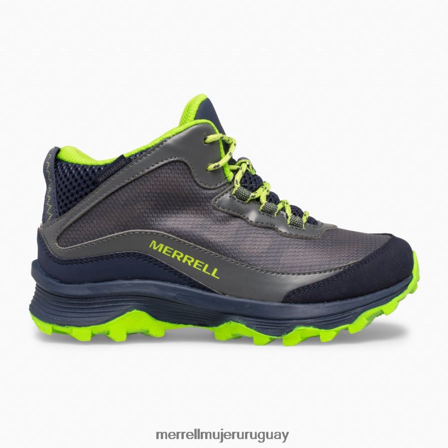 Merrell moab speed mid impermeable (mk265212) zapatos JPDRFN1383 azul marino/gris/lima niños