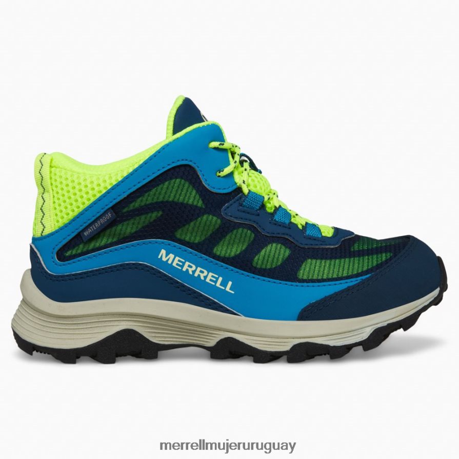 Merrell moab speed mid impermeable (mk266776) zapatos JPDRFN1380 azul marino/alta visibilidad niños