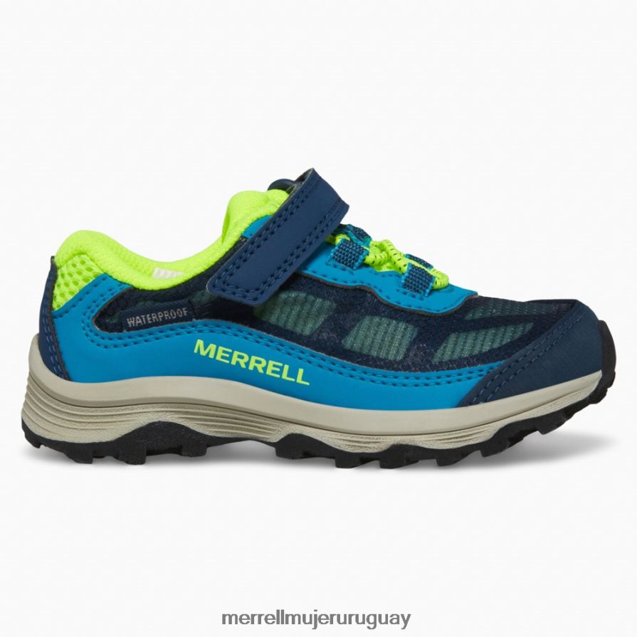 Merrell moab velocidad baja aire acondicionado jr. zapatilla impermeable (ml267122) zapatos JPDRFN1368 azul marino/alta visibilidad niños