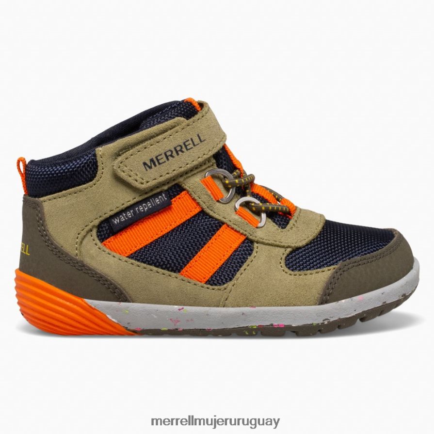 Merrell caminante bare step ridge jr (ml266269) zapatos JPDRFN1457 oliva/azul marino/naranja niños