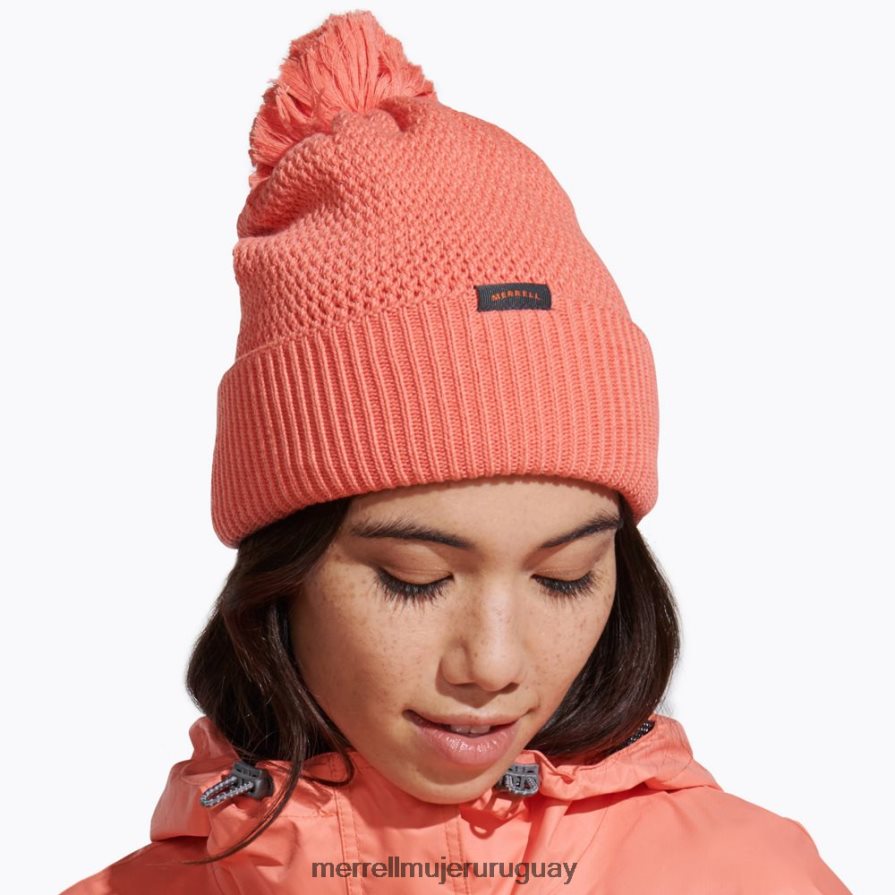 Merrell gorro tipo gofre con pompón (jaf26648-627) accesorios JPDRFN374 rosa ceniza unisexo